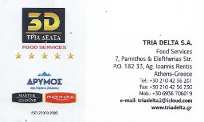 ΤΡΙΑ ΔΕΛΤΑ FOOD SERVICES – ΑΪΒΑΛΙΩΤΗΣ ΔΗΜΗΤΡΙΟΣ