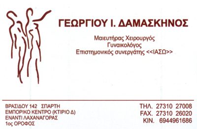 ΓΕΩΡΓΙΟΥ ΔΑΜΑΣΚΗΝΟΣ