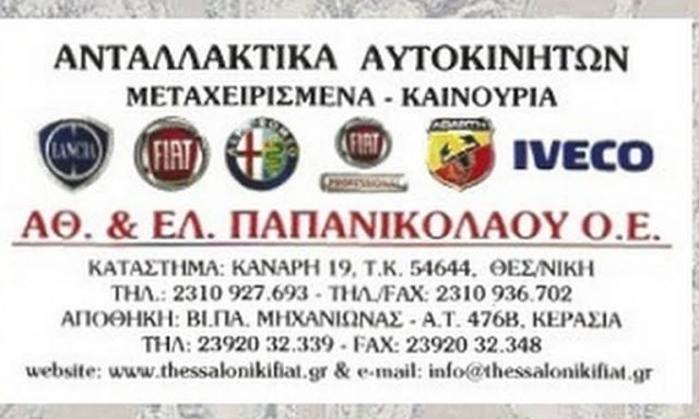 THESSALONIKIFIAT.GR – ΠΑΠΑΝΙΚΟΛΑΟΥ Α. & Ε. Ο.Ε.